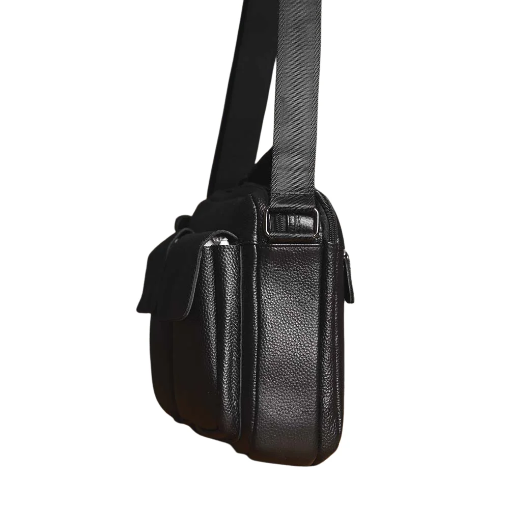 Men's Leather Soft Leather Shoulder Bag Head Layer Cowhide Casual Simple Business Messenger Bag Horizontal Large-Capacity