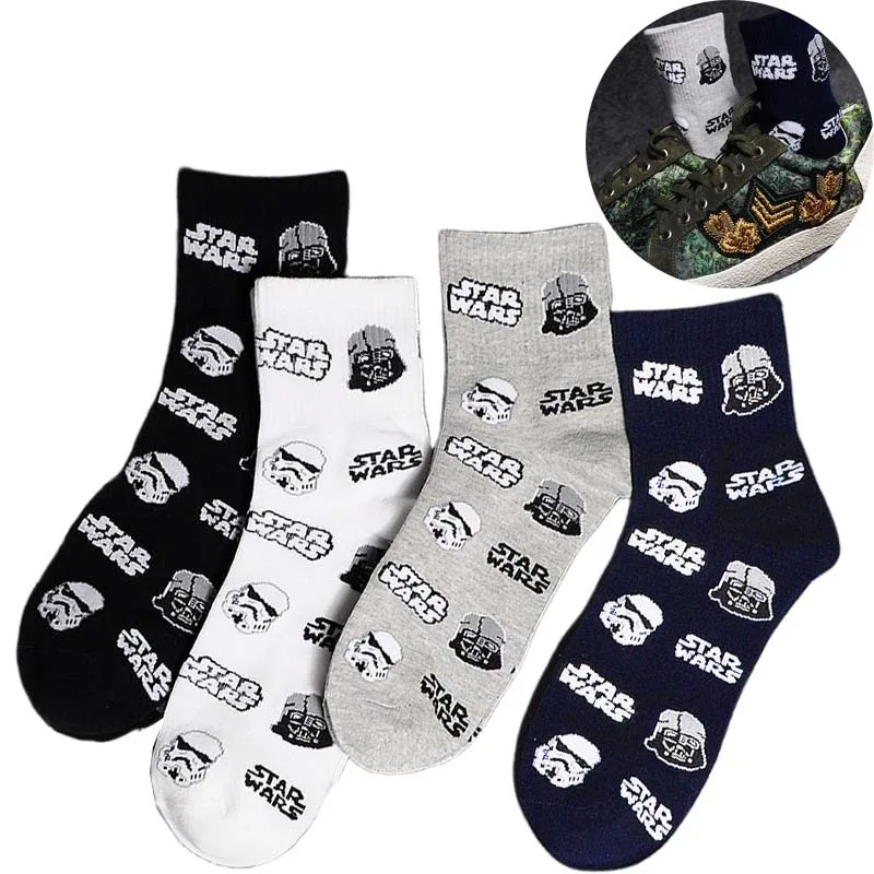 Hasbro Star Wars Crew Socks Sports Crew Socks Cartoon Breathable Cotton Mid Tube Sock for Men and Women Casual Sock Gifts New