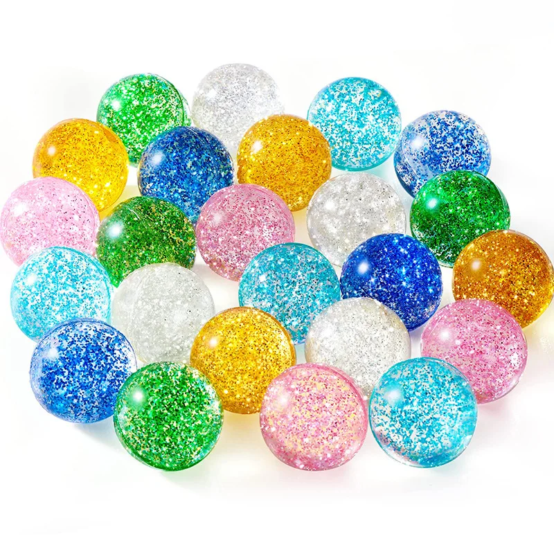 27mm Glitter Bounce Balls Space Balls Toy for Kids Birthday Party Favor Carnival Guest Gifts School Goodie Bag Fillers
