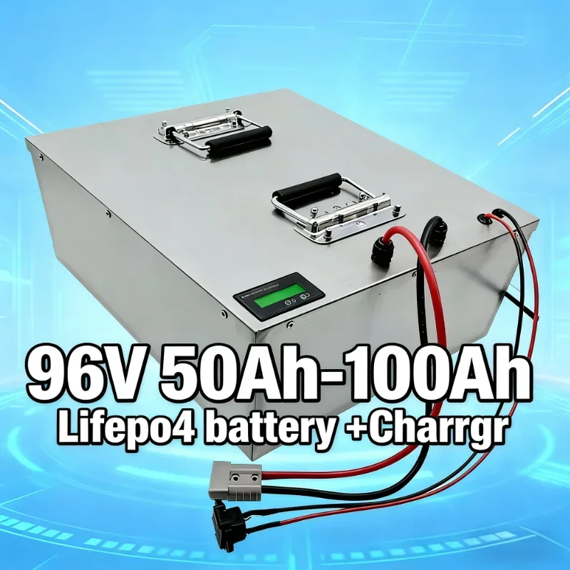 

Металлический корпус, 96 В, 50 Ач-100 Ач, аккумулятор LiFePO4, глубокий цикл, железо-фосфатный аккумулятор, аккумулятор большой емкости для гольф-кара/приемника