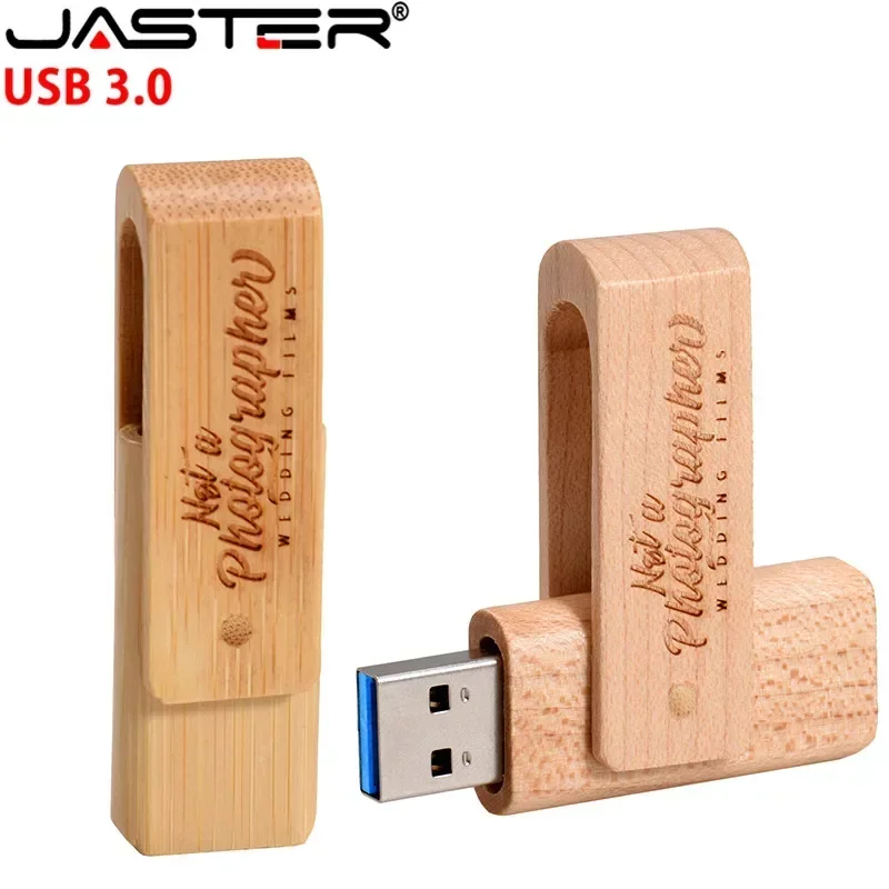 JASTER High Speed USB 3.0 Flash Drive 128GB Wooden Memory Stick 64GB Free Key Chain Usb Stick 32GB Free Logo U Disk 16GB 8GB 4GB