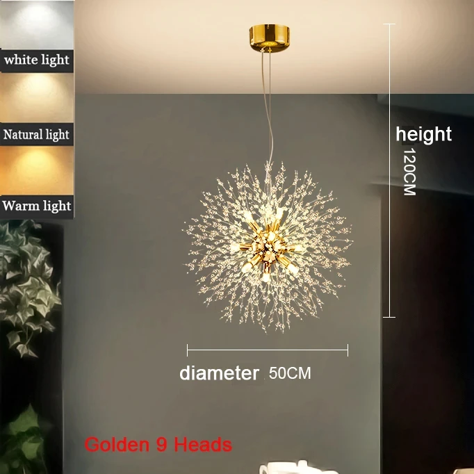 Moderne paardenbloem LED-verlichting hanglampen woonkamer eetkamer slaapkamer hanglampen sterrenhemel vuurbal verlichtingsarmaturen