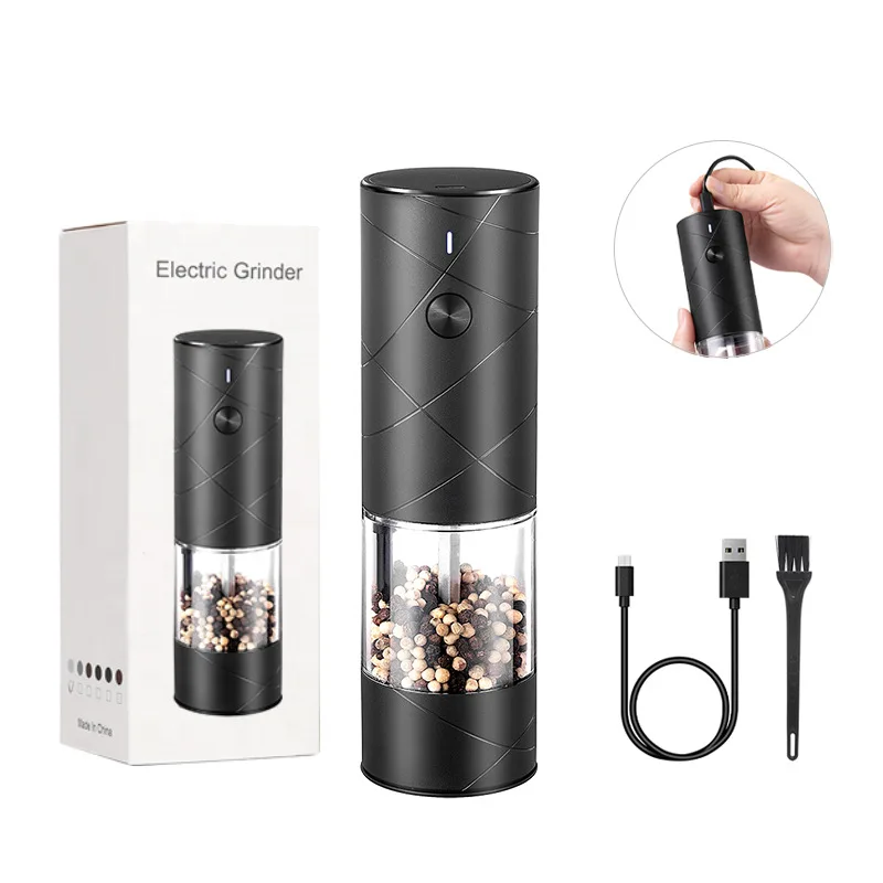 Rechargeable pepper grinder electric rose salt pepper grinder household small wireless automatic pepper grinder