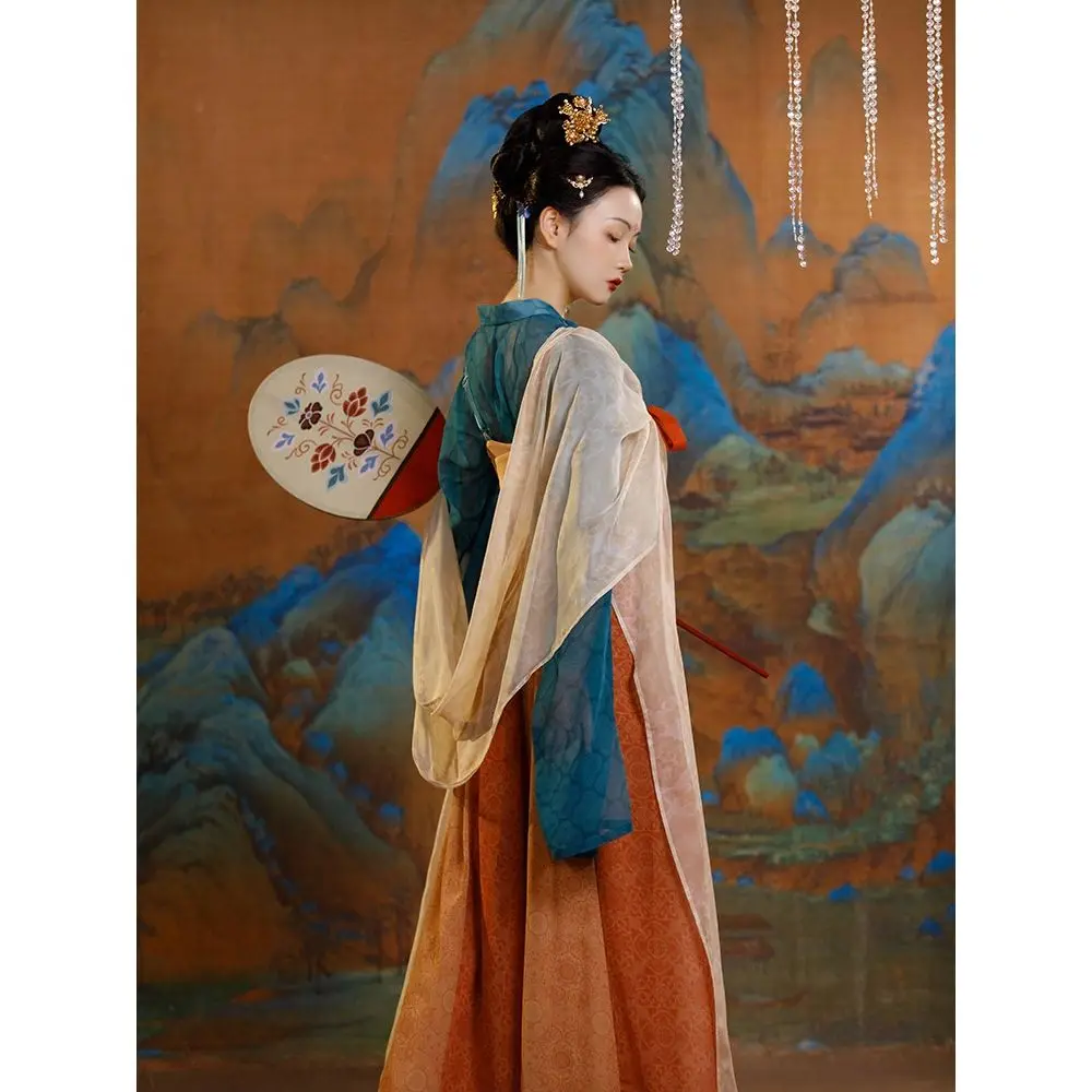 Original Tranditional Han Costume Qing Ping Le Cos Tang Dynasty Chest Length Ru Skirt Ancient Style Immortal Summer Dress Suit