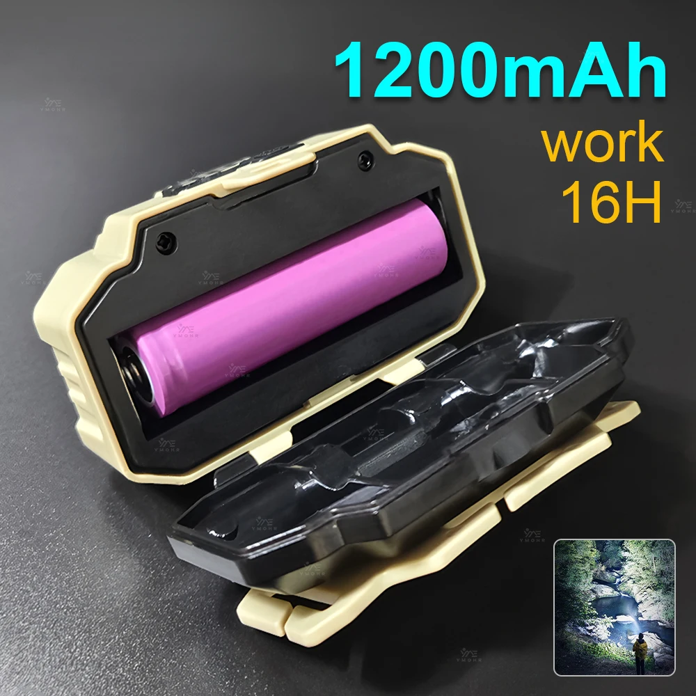 السوبر مشرق كشافات 1000LM USB C قابلة للشحن التعدين سلامة رئيس الشعلة وضع الضوء الأحمر تشغيل الطوارئ إمالة رئيس الشعلة