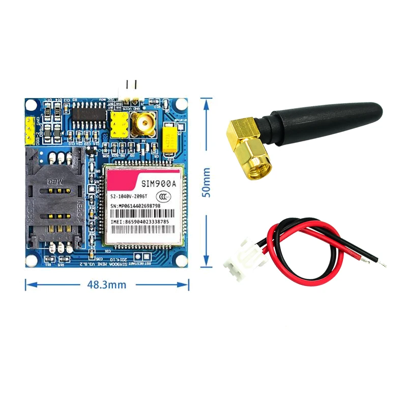 SIM900A SIM900 MINI V4.0 Wireless Data Transmission Module GSM GPRS Board Kit w/Antenna C83