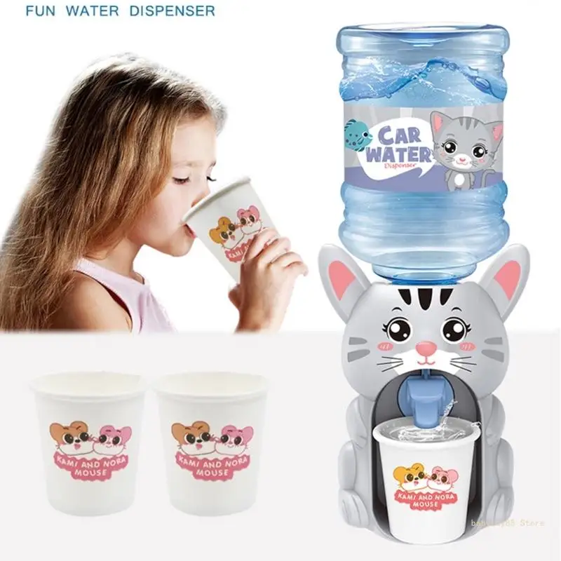 Y4UD Cartoon Dieren Vorm Mini Drink Water Dispenser Speelgoed voor Speelt Huis Simulatie Water Dispenser Servies voor Kinderen