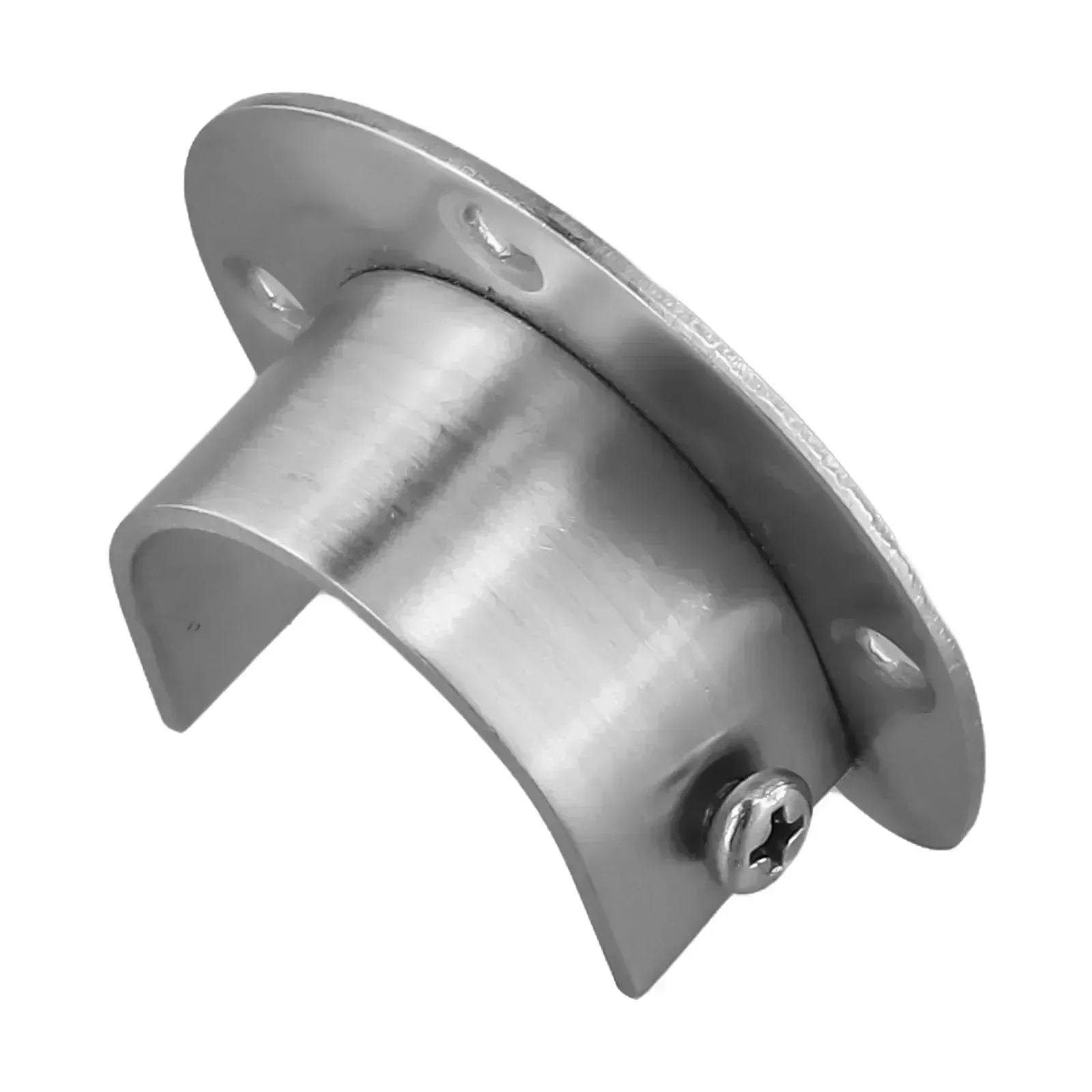For Bathroom Rod Mounting System Flange Kit Silver Finish Easy Installation Rod Holder Modern Decor Easy Installation
