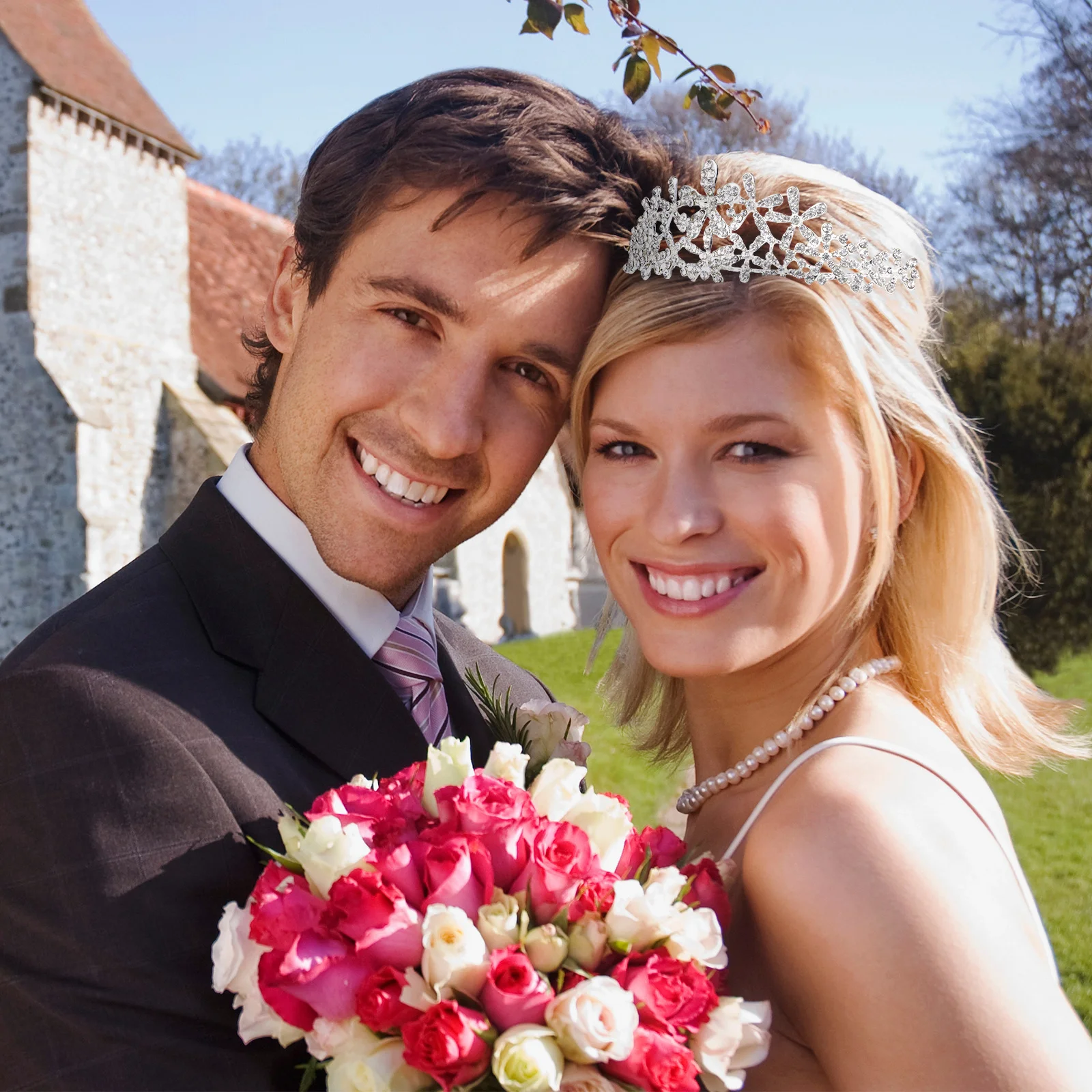 

Alloy Bridal Crown Snowflake Rhinestone Headband Elegant Wedding Hair Accessory Perfect for Festivals Parties Photography