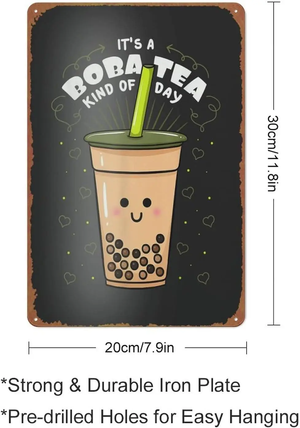 Boba Tapioca Pearls TeaBased Drink Bubble Milk Tea Drink Poster Retro Metal Sign Vintage Tin Sign for Cafe Bar Home Wall Decor 1