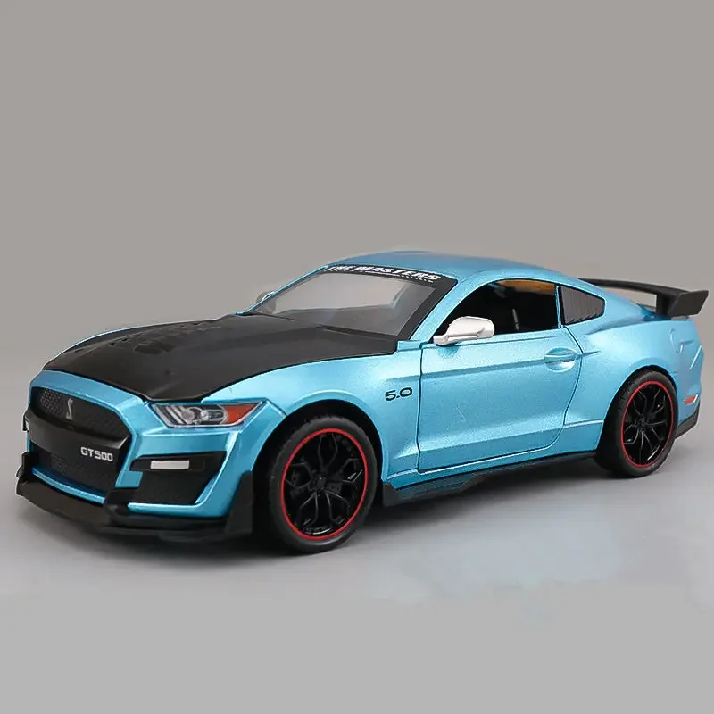 Viper Mustang GT Shelby GT500, modelo de coche deportivo de aleación, vehículos de carreras de Metal fundido a presión, modelo de coche, juguete para regalo con sonido y luz, 1:24