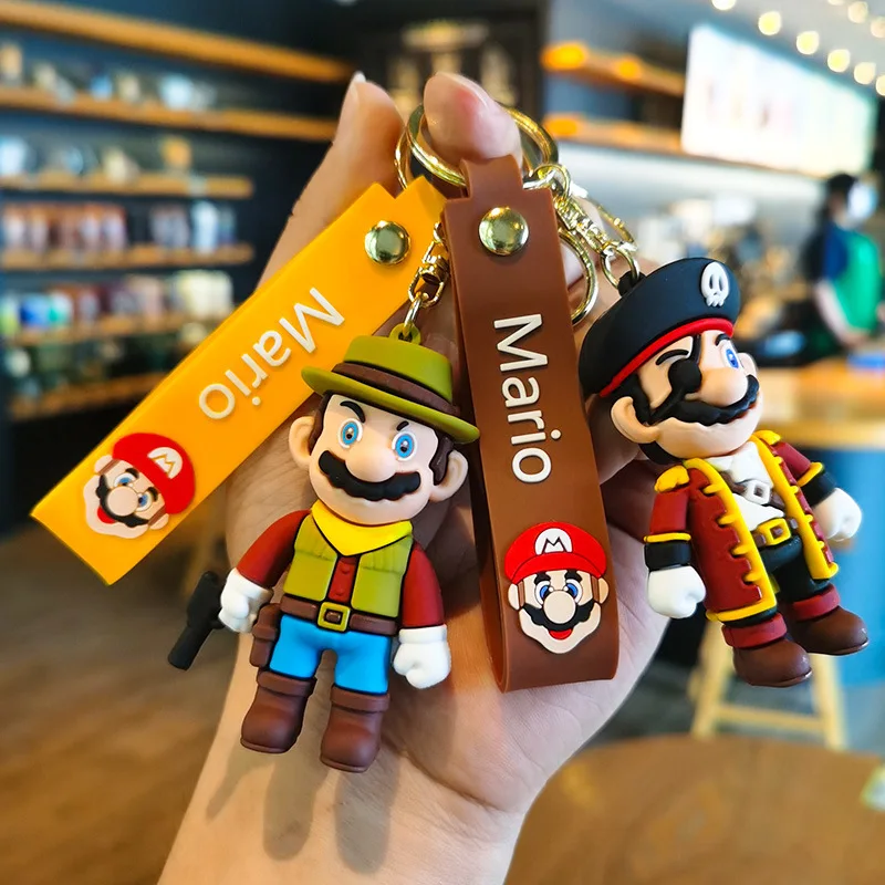 Cute cartoon Mario keychain Super Mario doll pendant car keychain