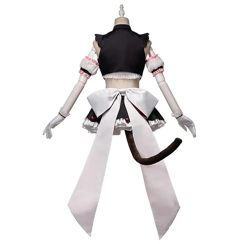 Anime Cafe Maid NEKOPARA Chocolate Vanilla Cosplay Costume  Uniform Halloween Carnival Lolita Dress Long Wig