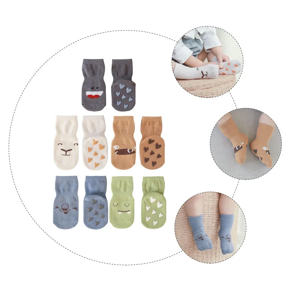 

Baby Non Skid 0-24 Months Cartoon Socks For Newborn Toddler Girls Boys Cotton Floor Anti Slip Socks Gift
