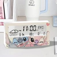 Stitch Thermo-Hygrometer Clock Electronic Clock Temperature Humidity Electronic Alarm Desk Decoration Living Room Bedroom Clocks