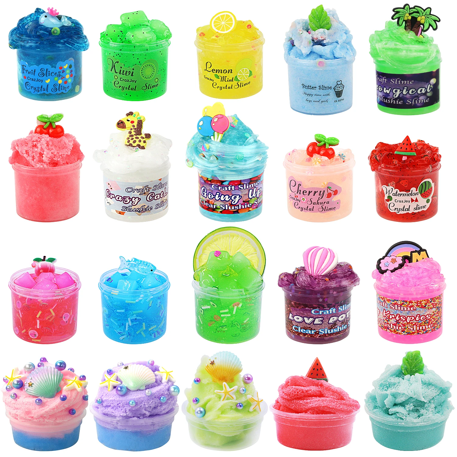 Surprise blind box style random slime crystal mud, silk mud and other toys, handmade DIY decompression toys,a total of 30 styles