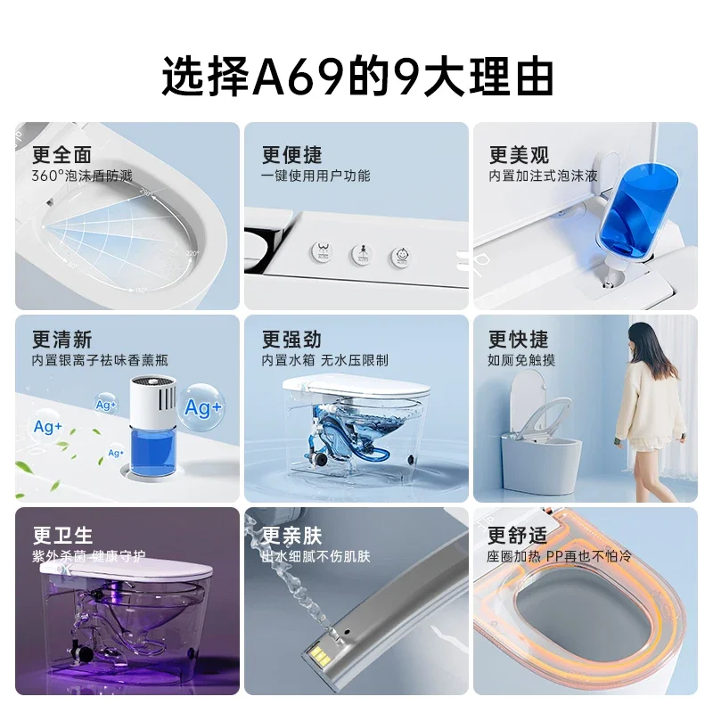 intelligent all-in-one automatic flip cover has no water pressure limit and is hot and active double waterway