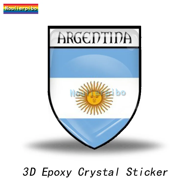 3D Creative Crystal Epoxy Dome Decal Argentina Badge Vinyl Decal Motorcycle Helmet Car Silicone Parts Hubcap Mobile Phone Decal