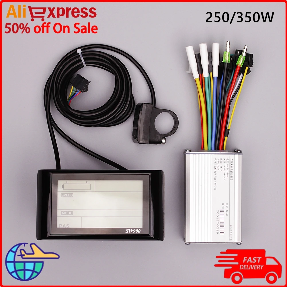 

24/36/48V 250/350W(S6-61/Sw900) CSC Ebike Dual Mode Controller And SW900 Ebike Display For M-T-B/Fat Electric Bike