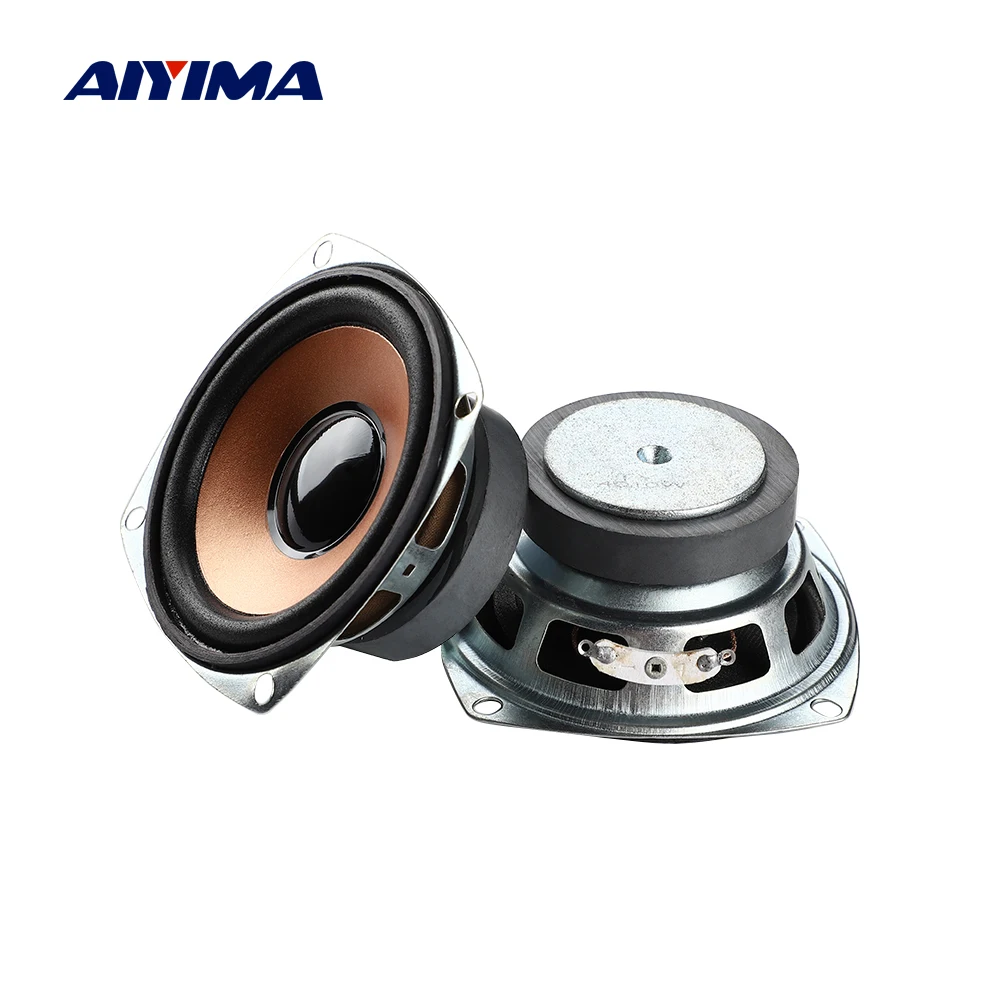 AIYIMA 2PCS 4 Ohm 10W 3 Inch Speaker Portable Square 77 MM Midrange Bass Subwoofer Sound DIY Amplifier Speakers Loudspeaker Home