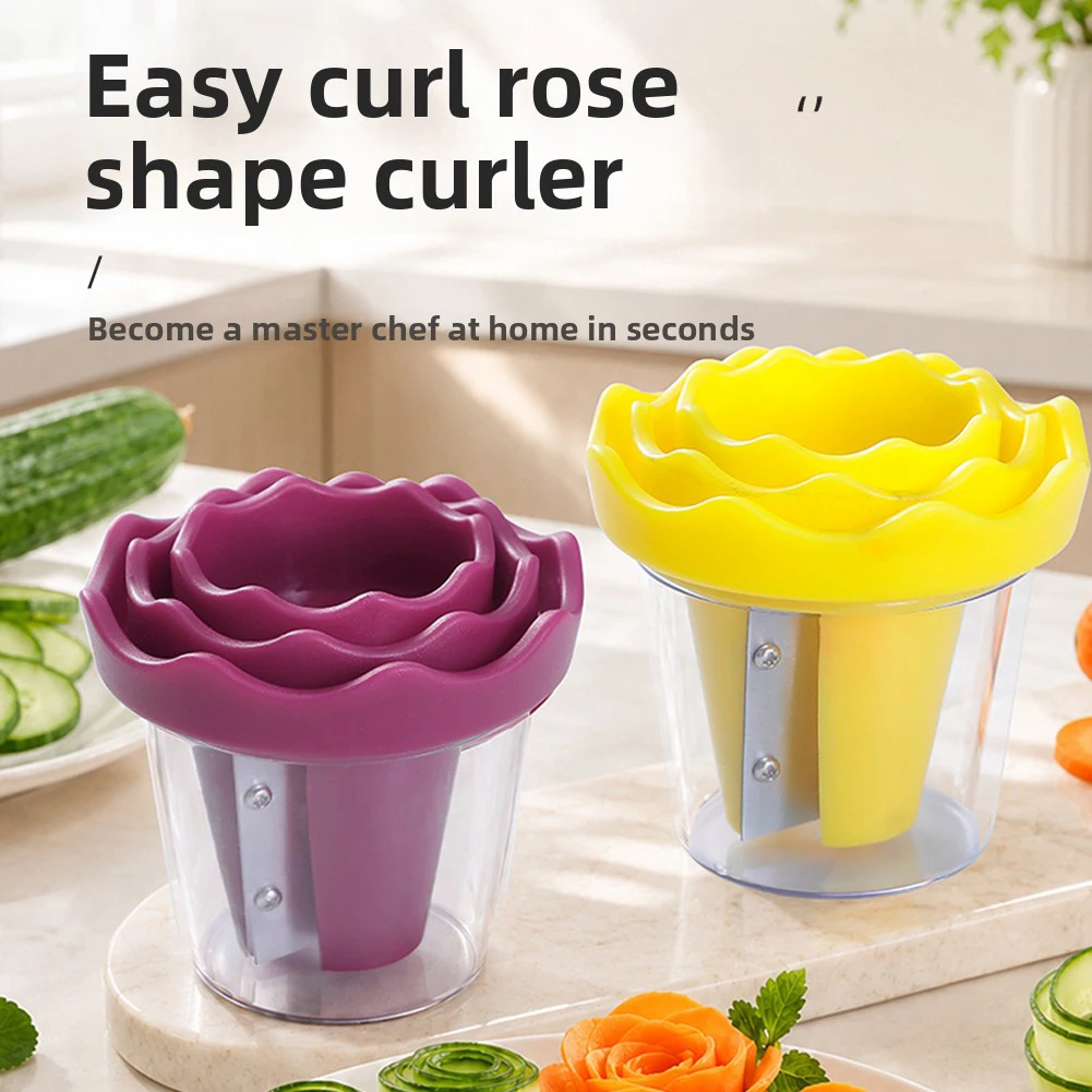 Fruit Vegetable Curling Machine,Rose Shape Fruits Vegetable Curler Tool,Multifunctional Use Salad Tool,Used For Arranging Plates