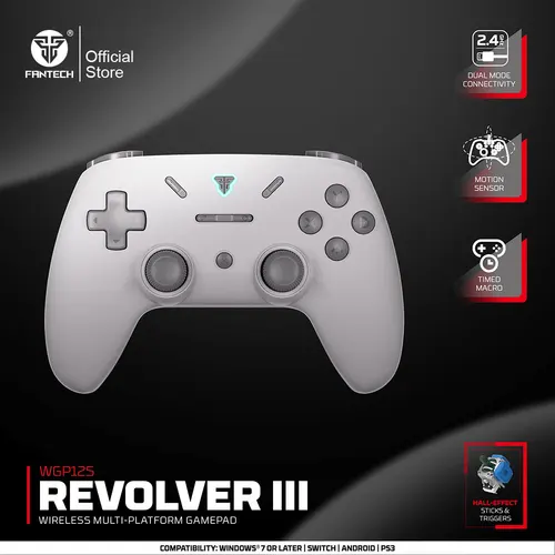 FANTECH REVOLVER III WGP12S Gamepad inalámbrico controlador de 1000hz disparadores de efecto Hall y Joystick giroscopio Macro Gamepad para PS