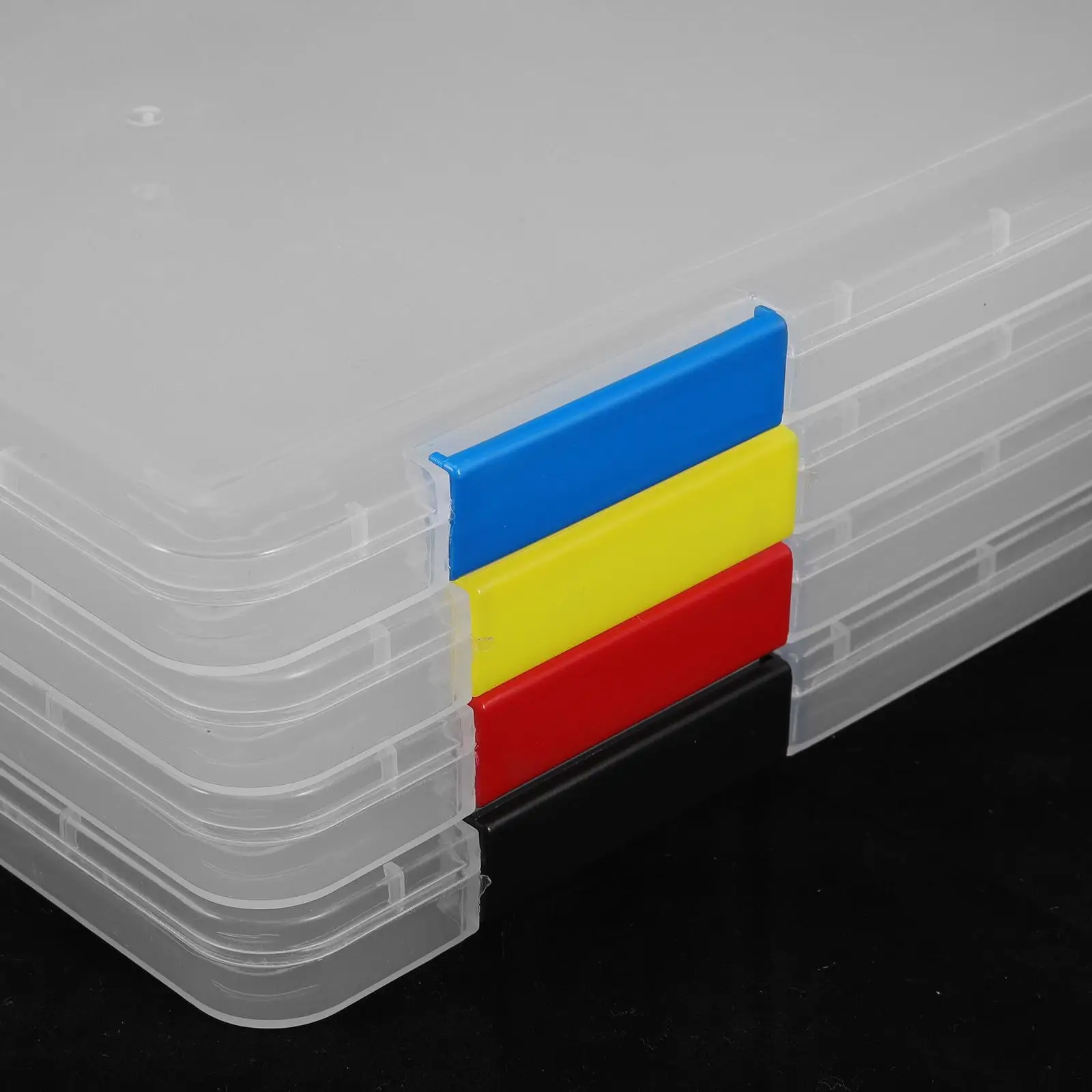 4 Pcs A4 File Box Clear Transparent Document Holder for Desk Office Student 31x23x2cm Color Sturdy Stackable Storage