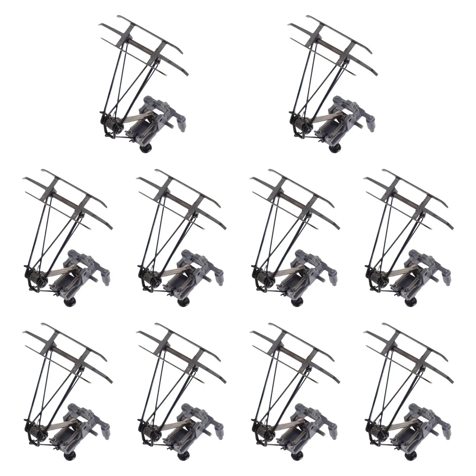 10 Pieces Train Model Railway Trains Accessories Arm Pantographs Bow DIY Building Kit 1/87 HO Scale Electric Traction Antenna