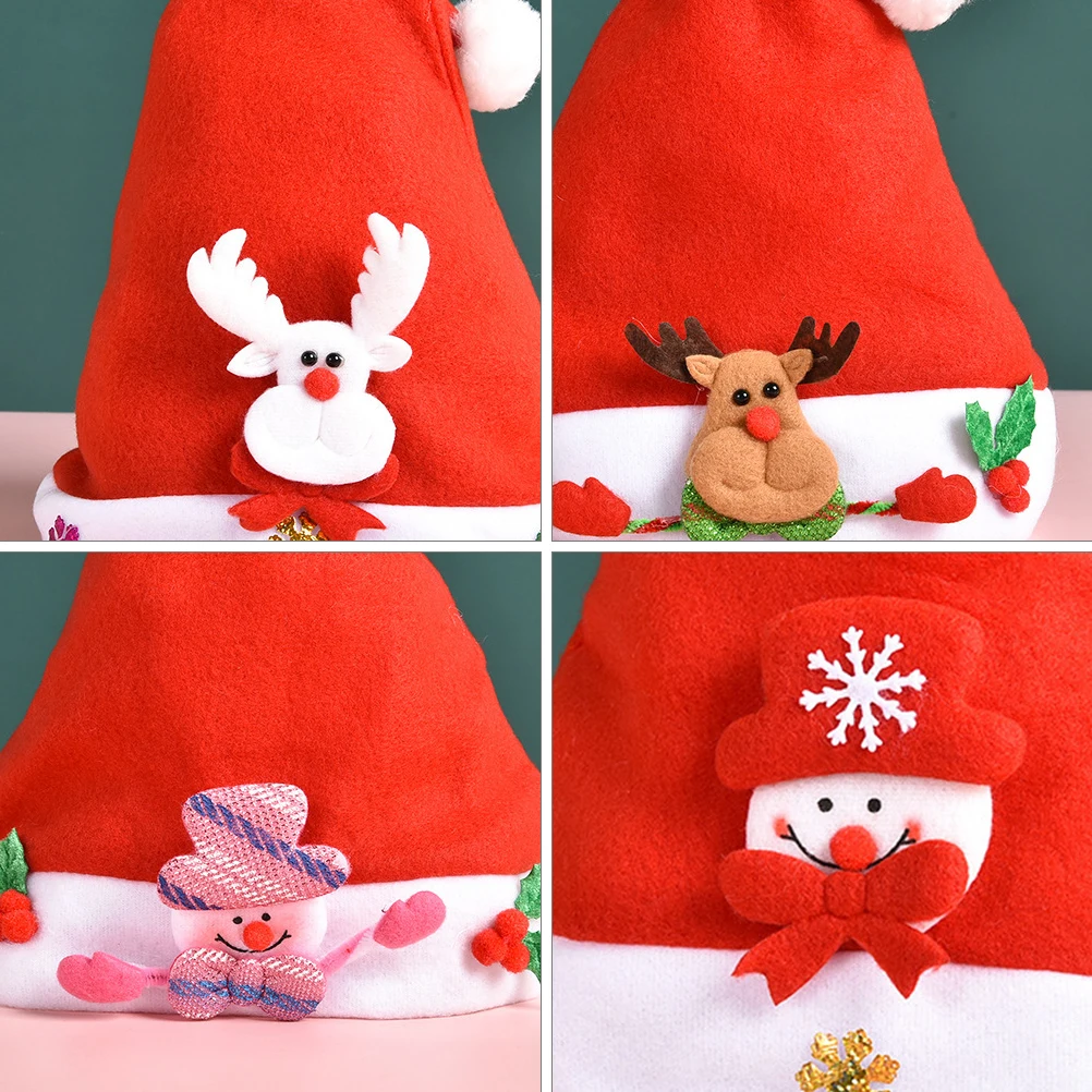 

7 Pcs Children's Santa Hat Christmas Hats Decorations Xmas Costume Party Clothing