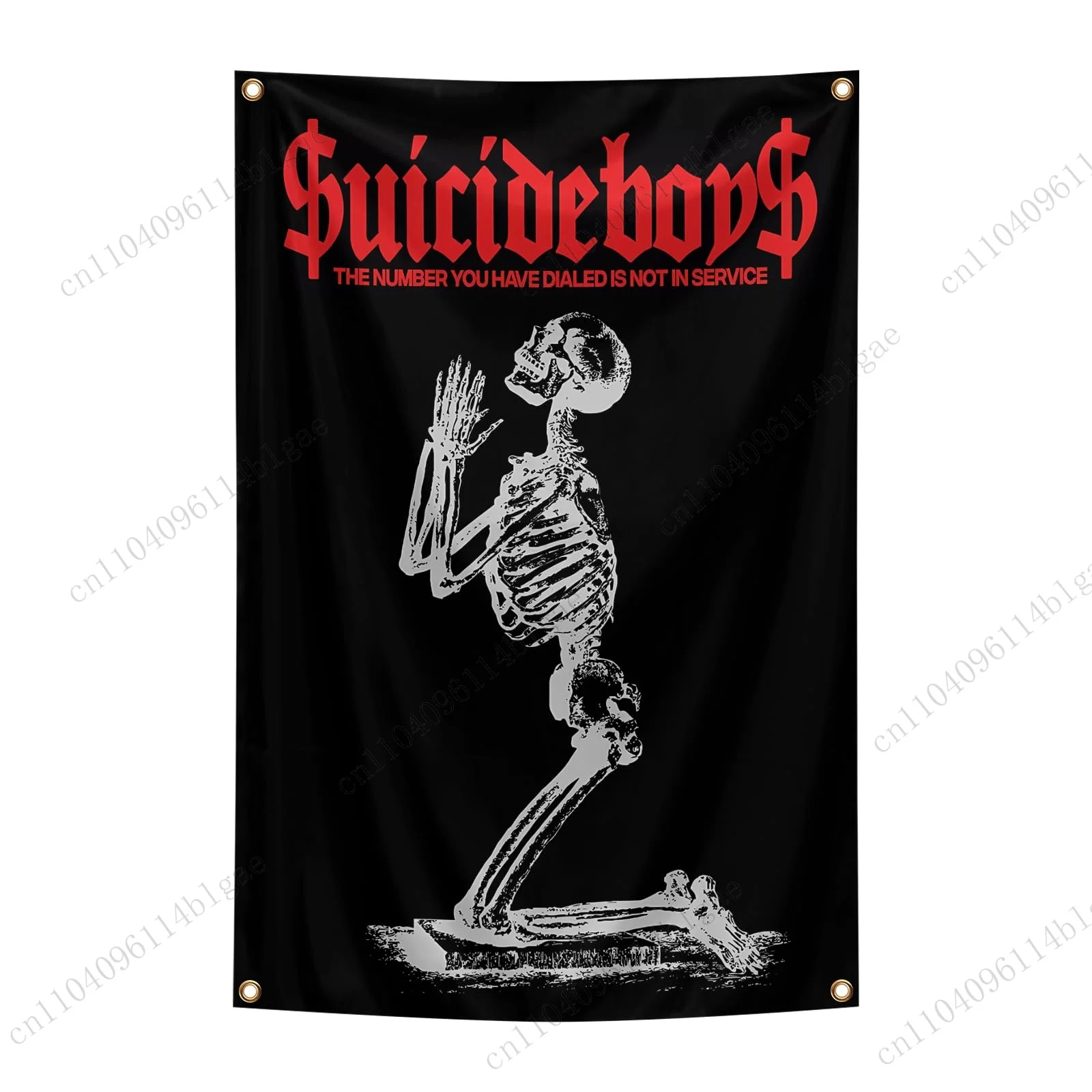 

Suicideboys Skeleton Art Tapestry Edgy Wall Hanging Fabric for Room Dormitory Decor Unique Background Design