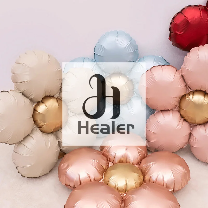Boy Girl Baby Shower Supply - Matte Flower Aluminum Balloons for 1st Birthday Celebration and Wedding Party Toys.