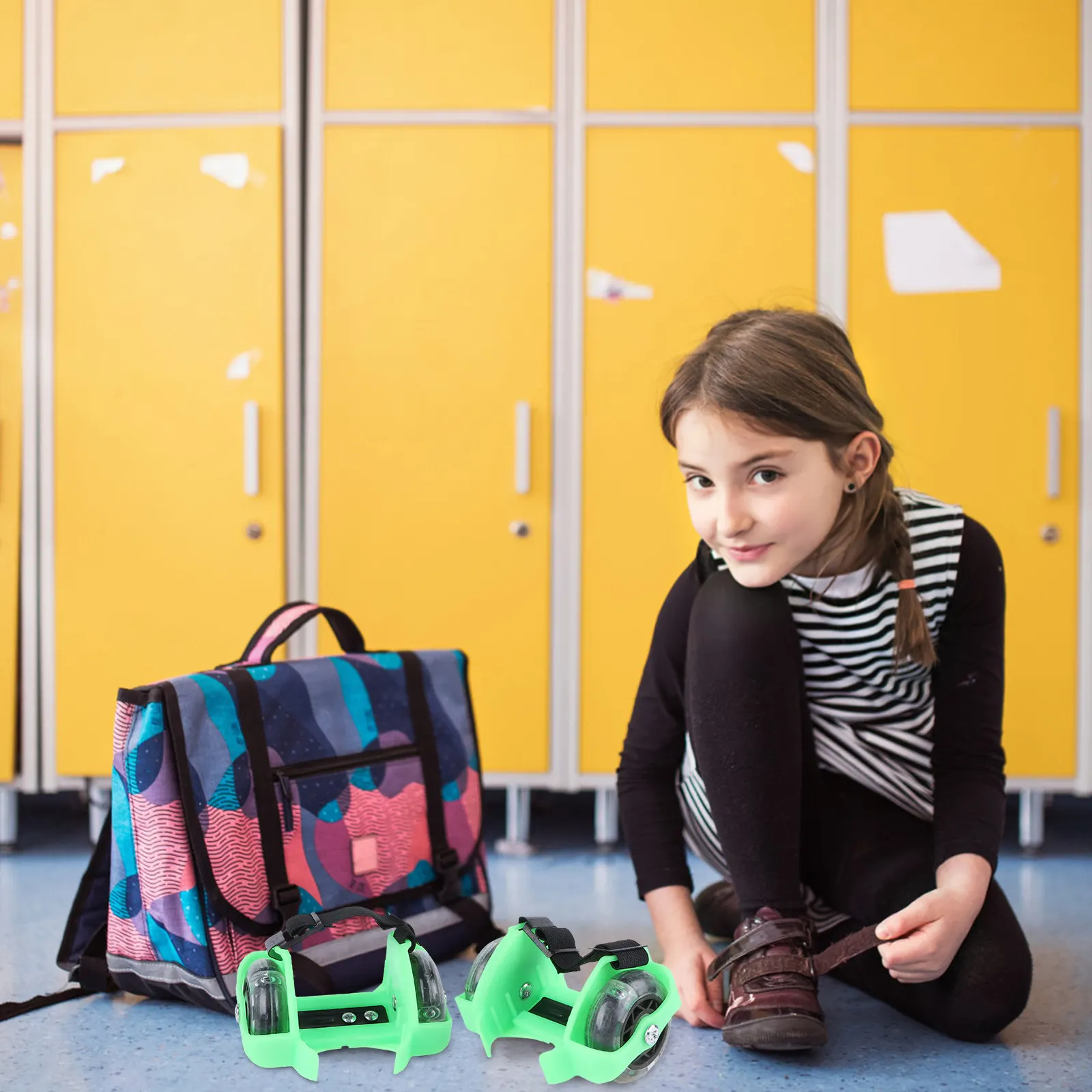 

Пара регулируемых светящихся роликовых коньков с блестками, светящимися колесами на пятке, подарок для активного отдыха