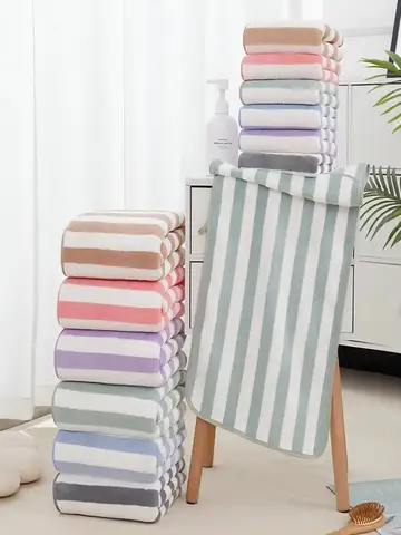 Bath Towel Washcloth Cotton Towel Solid Color Soft Absorbent Towels Multipurpose Use For Hotel Bathroom