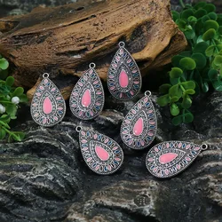 10Pcs/Lot Bohemian Jewelry Pendant Enamel Metal DIY Making Charm Earrings Materials Drop Jewelry Accessories