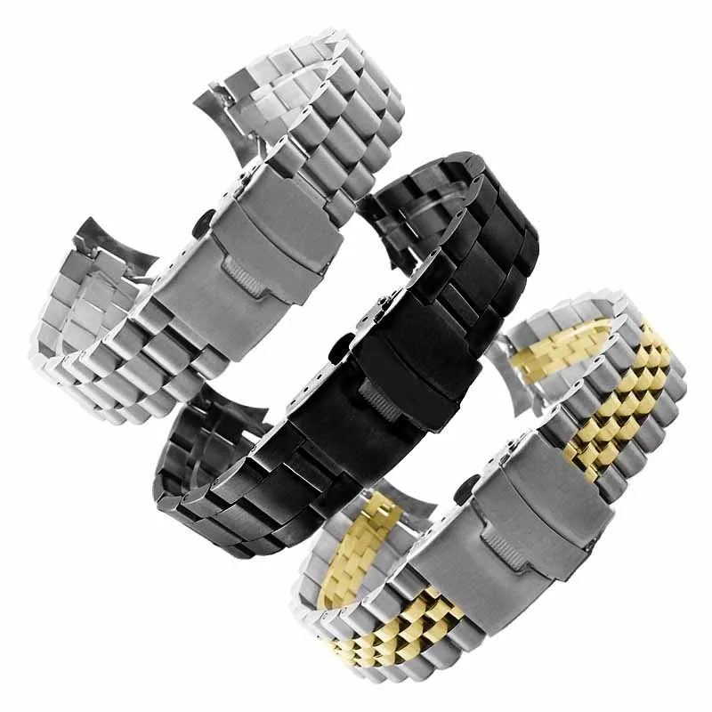 for Casio Swordfish MDV-106 MDV107 2784 Series Watchband 22mm Stainless Steel Strap Metal Curved End Bracelet Silver Gold Black