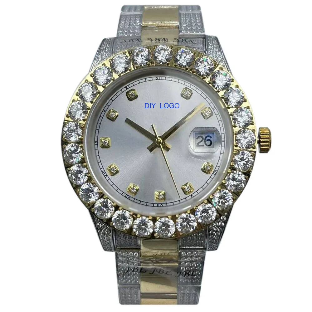 44 mm Exquisite Men's Two-Tone Diamond Watch – Ideal for Business and Casual Wear, Perfect Gifts for Men