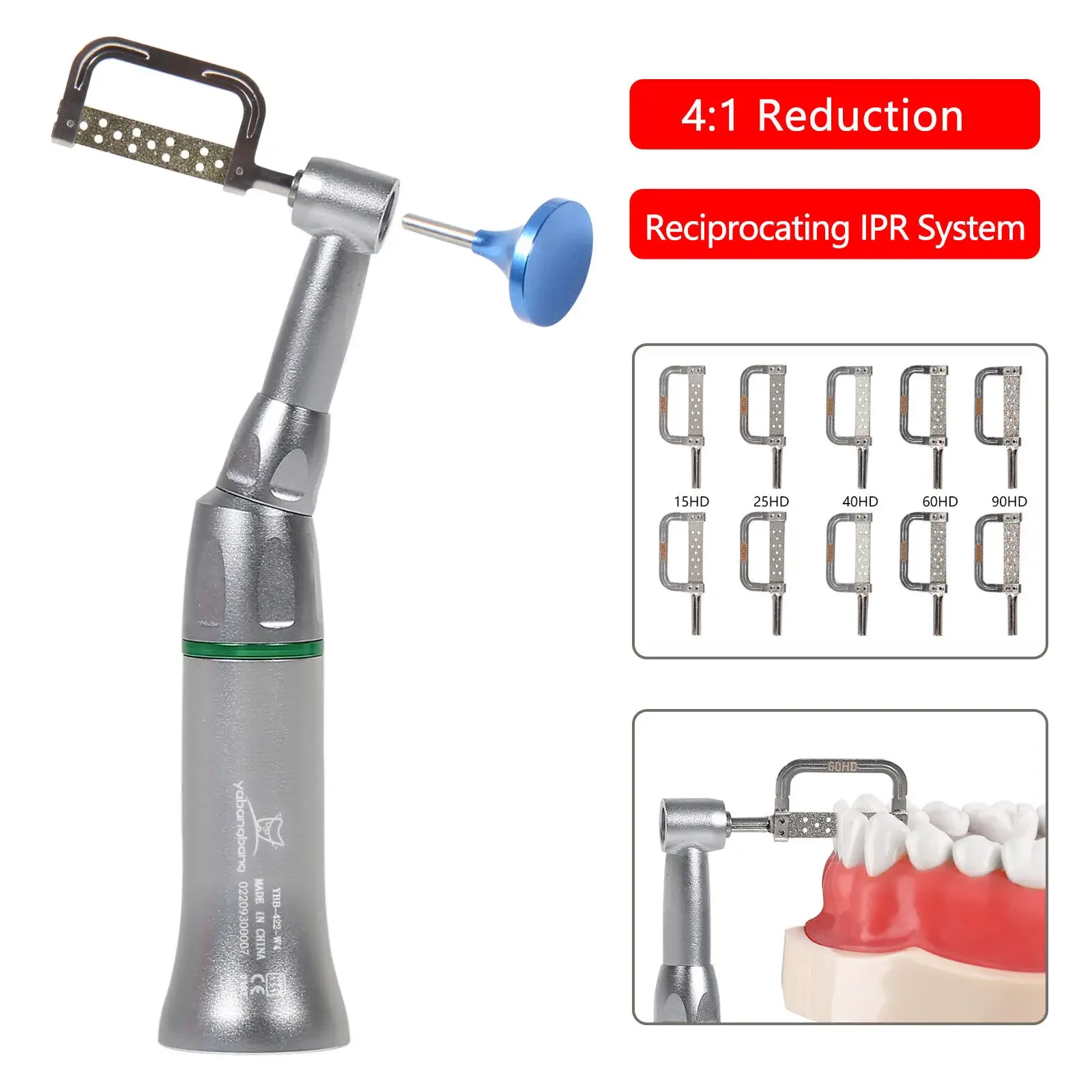 Dental IPR 4:1 Reduction Interproximal Stripping Contra Angle Handpiece Fit NSK