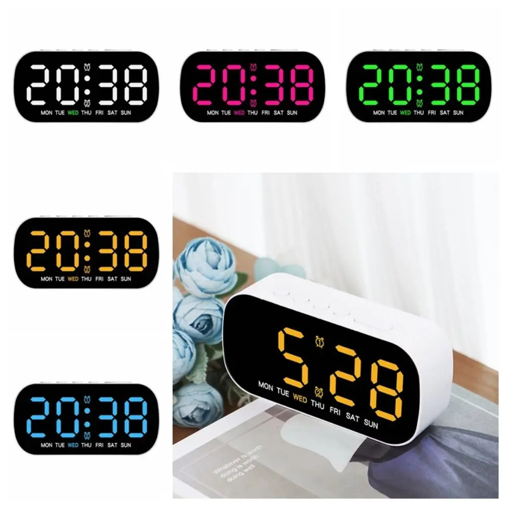 

Large Display Digital Alarm Clock 5 Levels Brightness Multi Functional Electronic Alarm Clock Date Display Two Sets Alarms