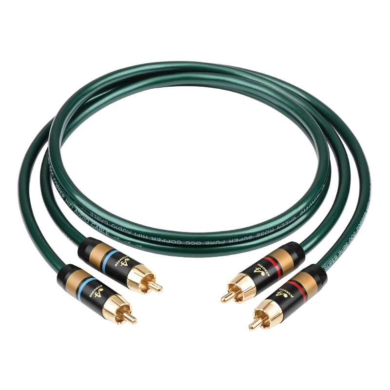 ATAUDIO 1 Paar HiFi-RCA-Audiokabel für Verstärker DAC TV DVD Hochleistungs-Premium-HiFi-Audiokabel 2RCA auf 2RCA-Verbindungskabel 3