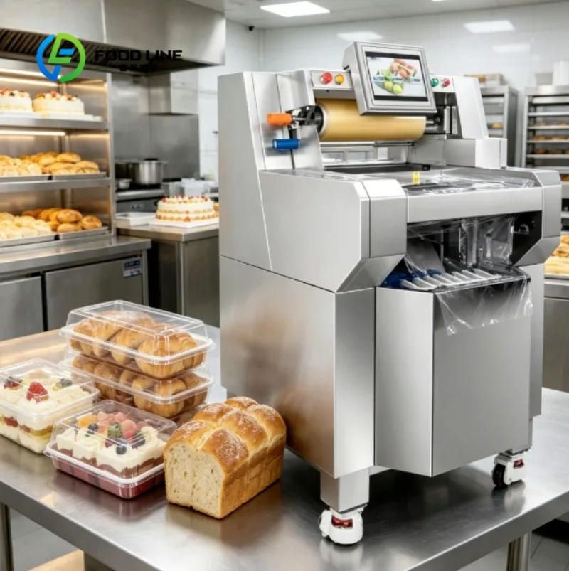 Food Cling Wrap Machine Automatic Fresh Food Packaging Equipment for Supermarket and Kitchen Use