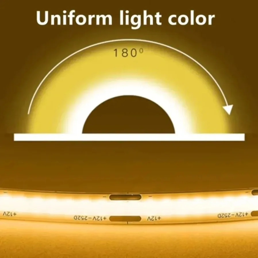 Strip LED COB Ultra Tipis 3MM 5MM 8MM 5V 12V 24V Kepadatan Tinggi Dapat Diredupkan Lampu Fleksibel 320LED/M 400LED/M Untuk Dekorasi Rumah Kamar Tidur