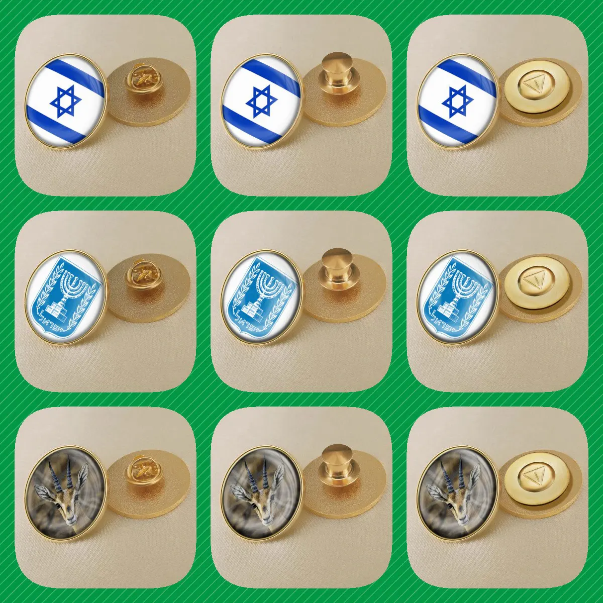 Israel Israelite Flag National Emblem National Flower Brooches Badges Lapel Pins