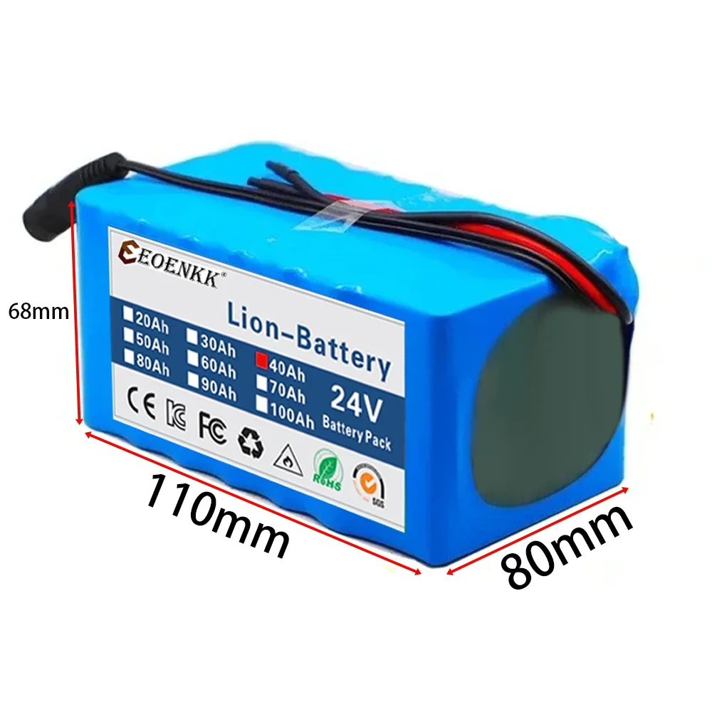 ハイパワーバッテリー,24v,6s4p,30ah,500w,bms,25.2v,40000mah