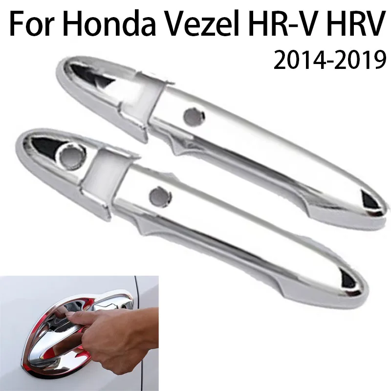

For Honda Vezel HR-V HRV 2014-2019 Car Exterior Door Handles Covers Overlays Protection Catch Cap Sticker Add On Chrome Style