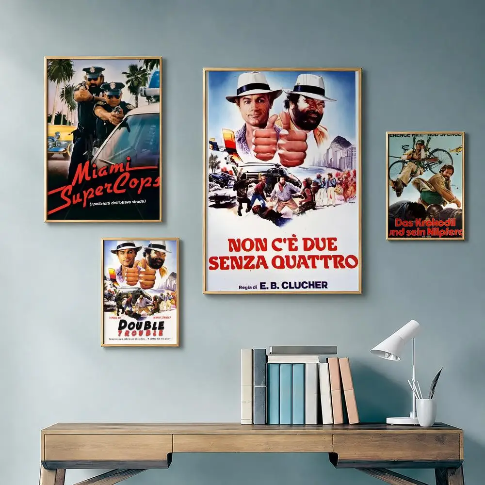 Classic Comedy Duo T-Terence Hill and Bud SpencerS Poster Vintage Retro Anime Poster Stickers Peel and Stick Wall Art Home Decor
