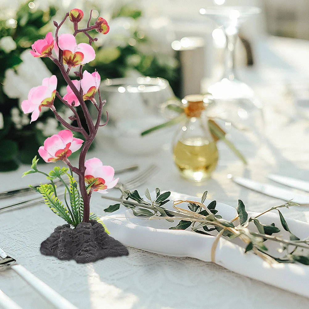 

3pcs Artificial Sushi Adornment Japanese Cold Dish Decor Plum Creative Tray Ornaments Fake FlowerDish Plate Ornament