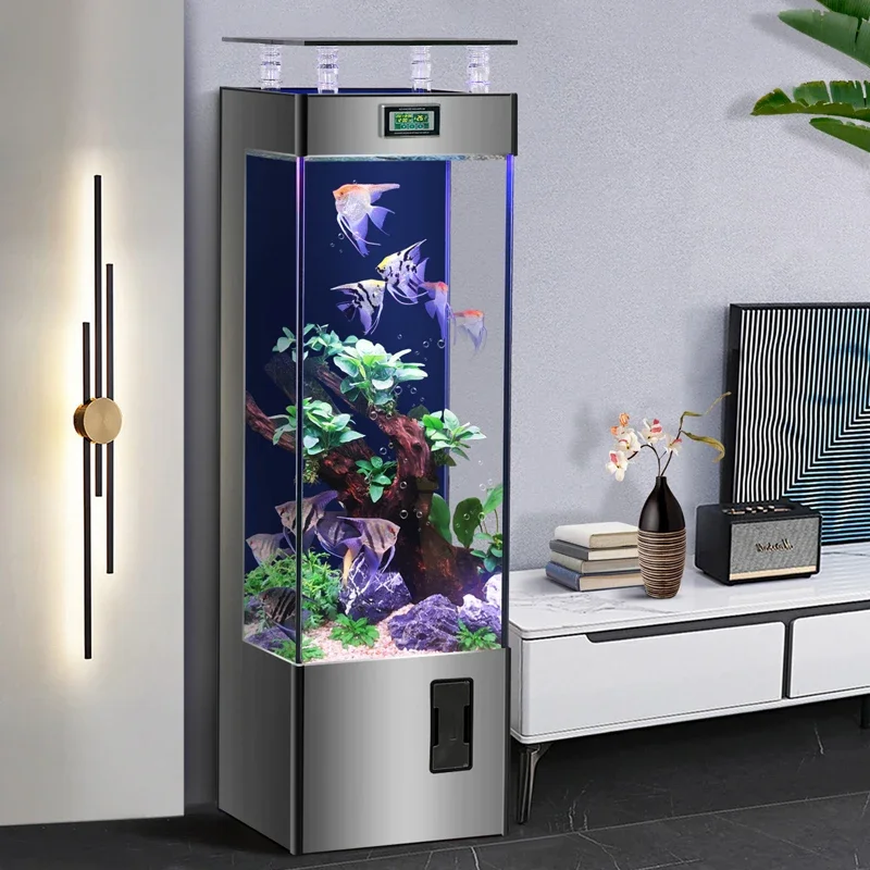 2024 new smart fish tank ecological lazy water-free small and medium-sized living room household goldfish tank aquarium full set