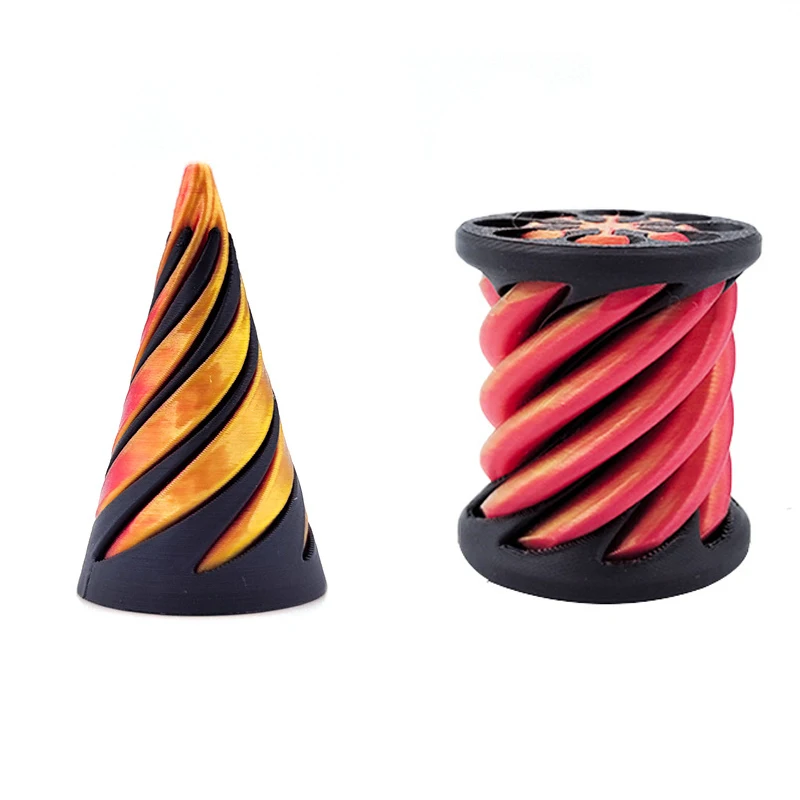 3D Printed Spiral Cone Toy Impossible Pyramid Passthrough Sculpture Pass Through Pyramid Fidget Toy Mini Vortex Thread Illusion