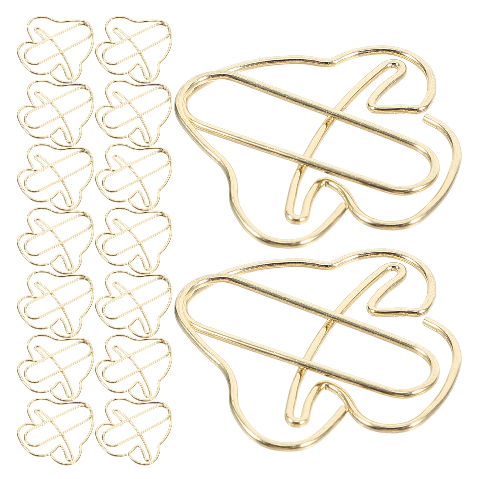 

20Pcs Golden Mushroom Paper Clips Cute Shape Decorative Office Supplies Desk Accessories For Organizing Documents