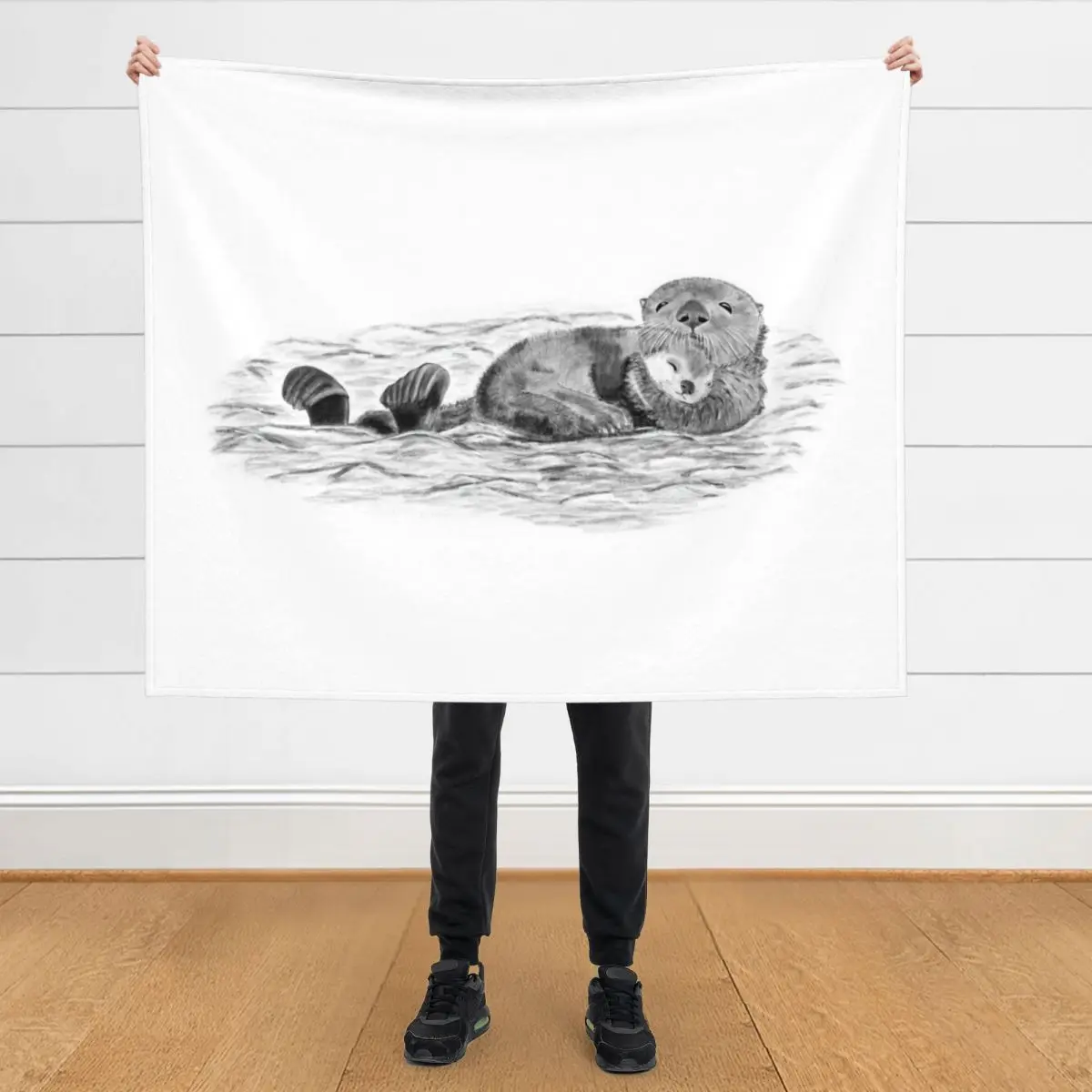 

Hugging otters in the water Throw Blanket wednesday Sofa Quilt Soft Beds Blankets